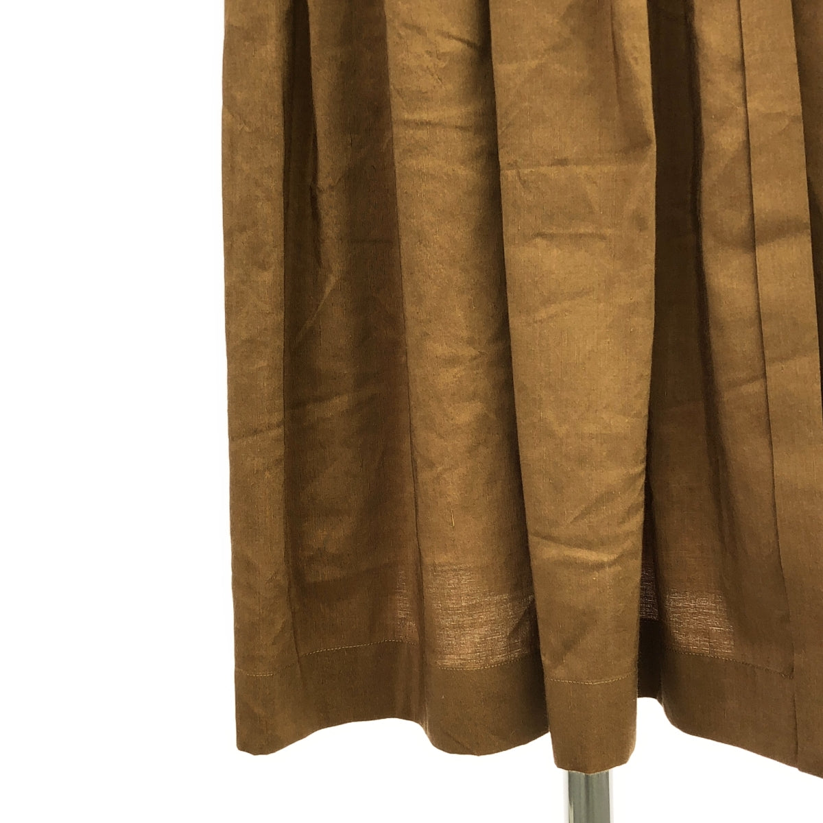 【美品】 mina perhonen / ミナペルホネン | timberline シルク混 プリーツ ワンピース | 36 | ブラウン | レディース