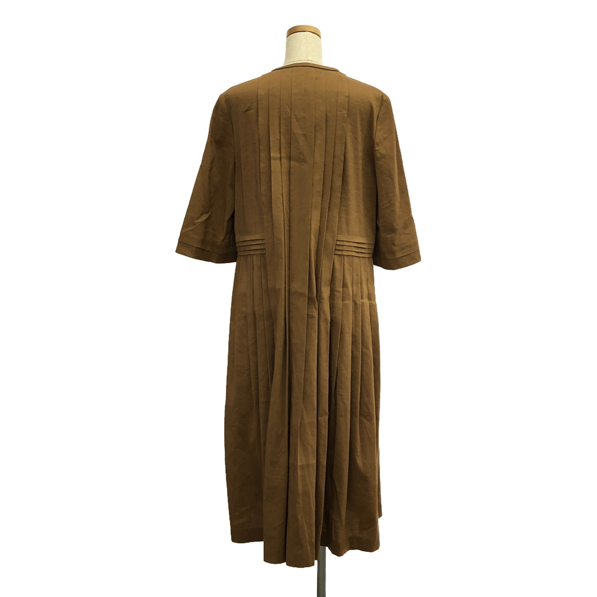 【美品】 mina perhonen / ミナペルホネン | timberline シルク混 プリーツ ワンピース | 36 | ブラウン | レディース