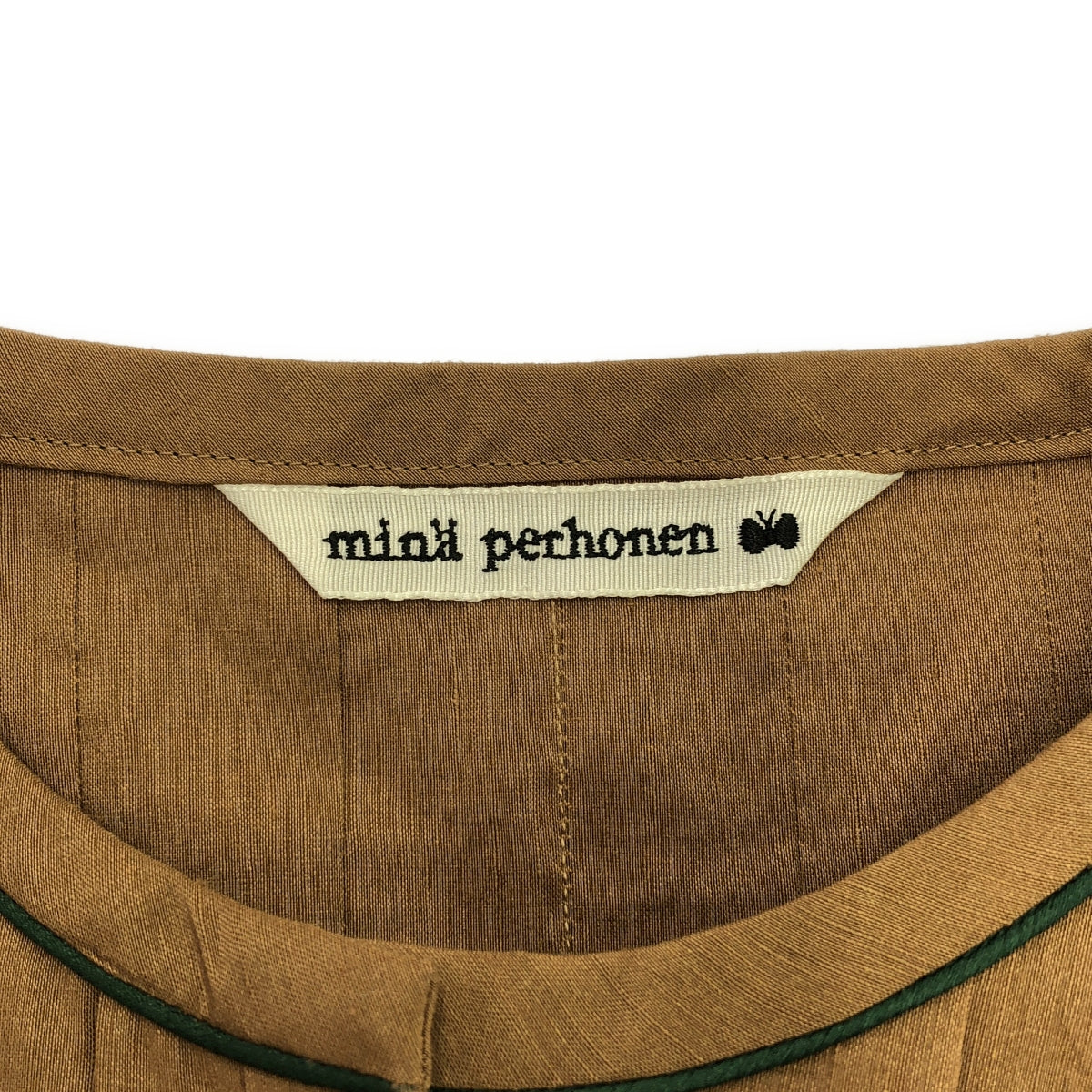 【美品】 mina perhonen / ミナペルホネン | timberline シルク混 プリーツ ワンピース | 36 | ブラウン | レディース