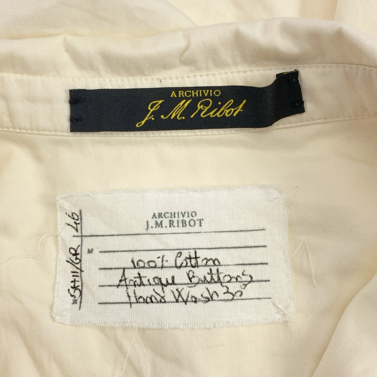 【미품】 ARCHIVIO JMRibot / 아르키비오 제이엠 리봇 | 5H11 / GR / cotton shirt / 버튼 다운 셔츠 | 46 |