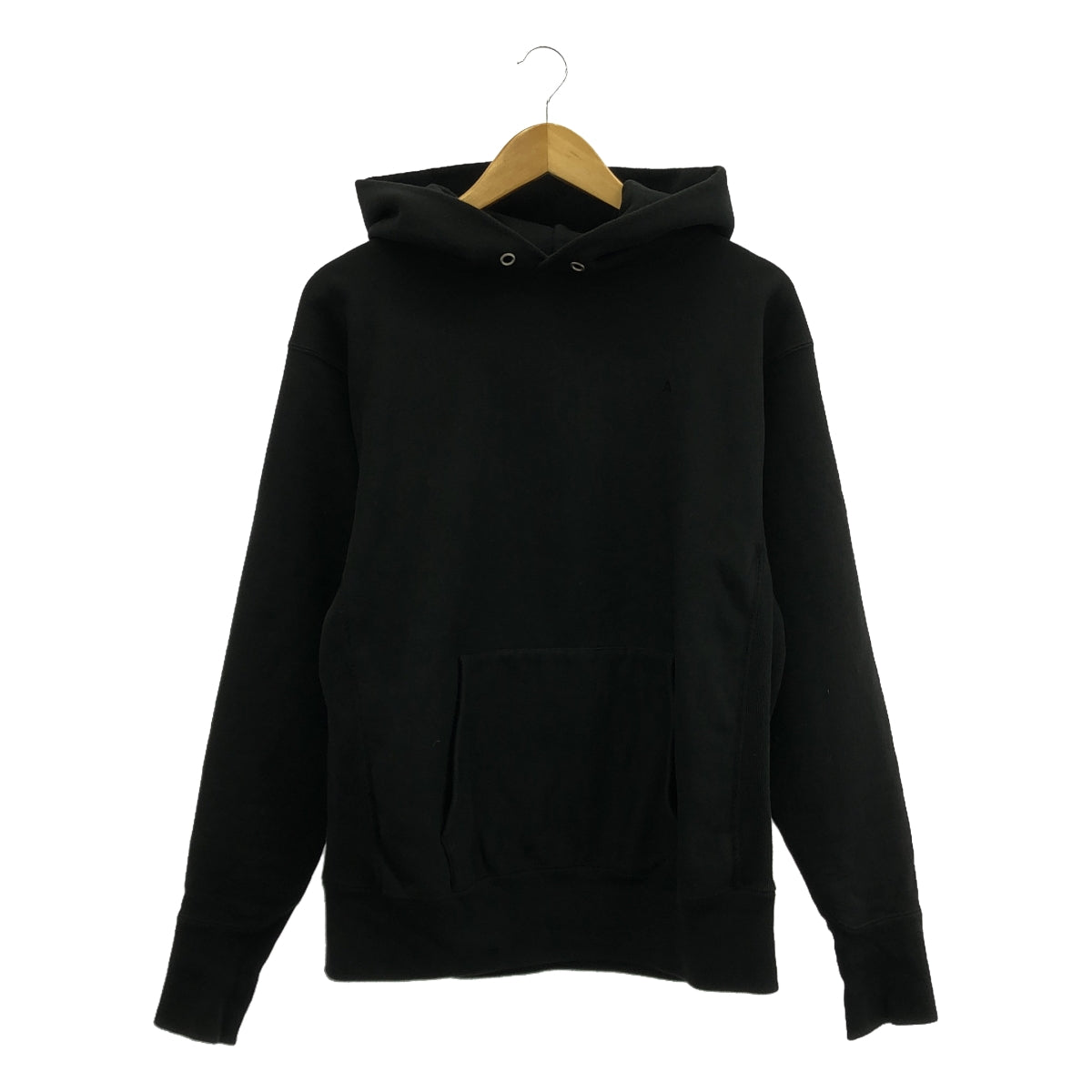 ATON / エイトン | ワンポイントロゴ スウェット フーディ | 04 | ブラック | メンズ