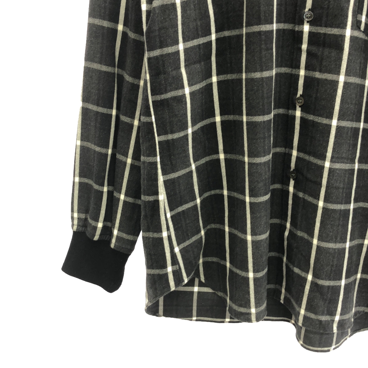 COMME des GARCONS SHIRT / 콤데 갤슨 셔츠 | 코튼 체크 소매 끝 리브 레귤러 컬러 셔츠 | M | 그레이 | 남성