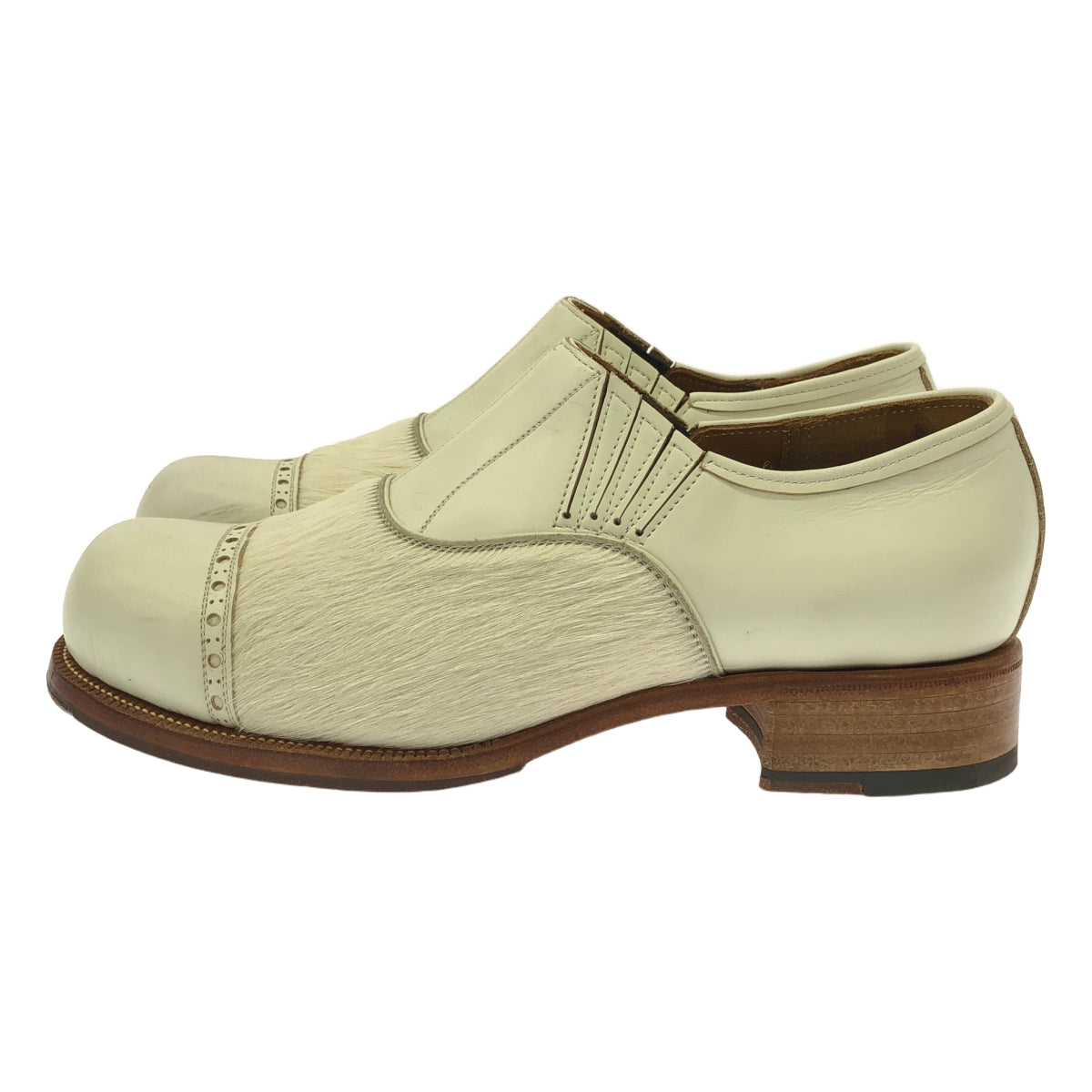 OTOPE / オトペ | Elastic ハラコ切替 スリッポンシューズ | 21.5 | ホワイト | レディース