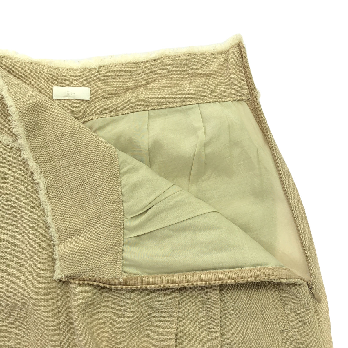 Rito | Wool tuck wide pants | 36 | Beige | Women's