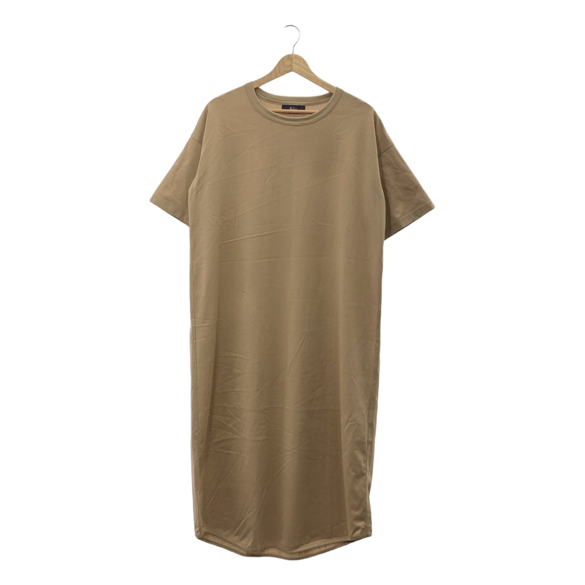 【美品】 THE RERACS / ザリラクス | クルーネック カットソー ワンピース | F | ベージュ | レディース