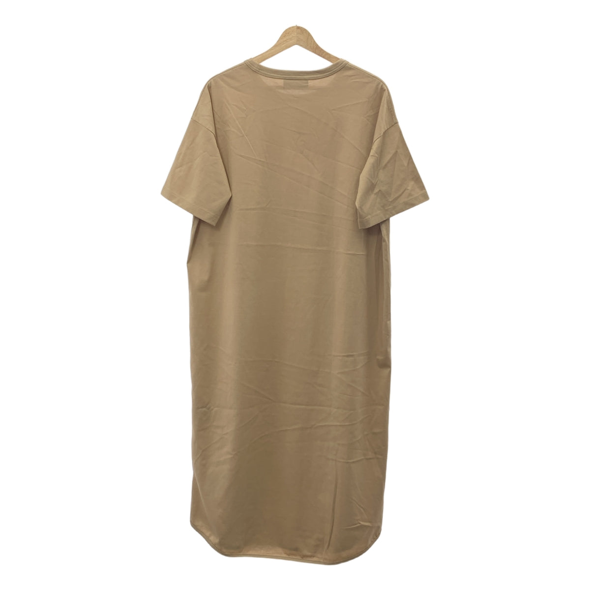 【美品】 THE RERACS / ザリラクス | クルーネック カットソー ワンピース | F | ベージュ | レディース