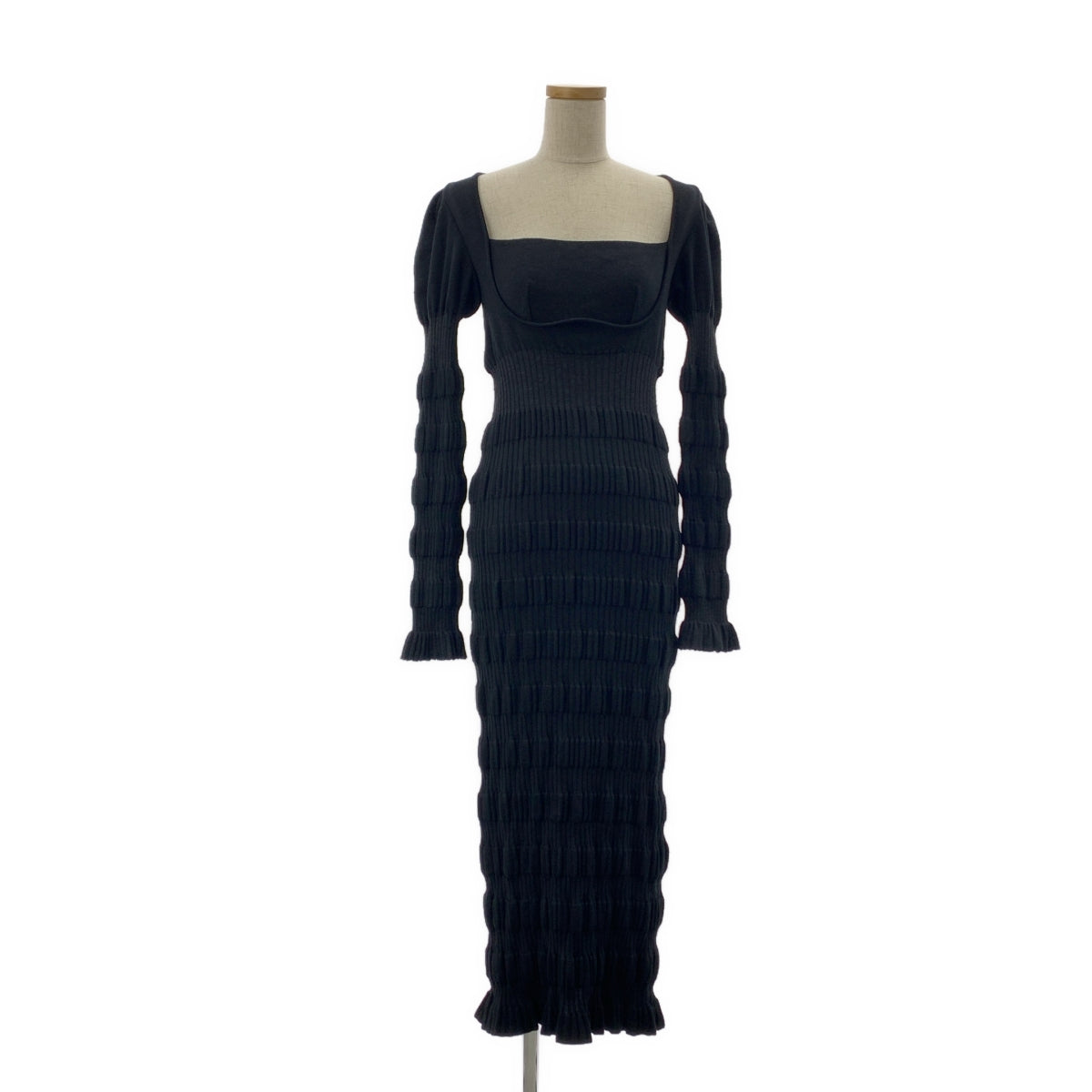 FETICO / 페티코 | 2024AW | STRIPE RIB KNIT DRESS 리브 니트 원피스 | F |