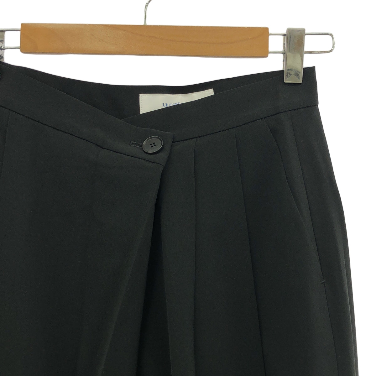 【美品】 LE CIEL BLEU / ルシェルブルー | 2タック ワイド テーパード スラックス パンツ | 34 | ブラック | レディース