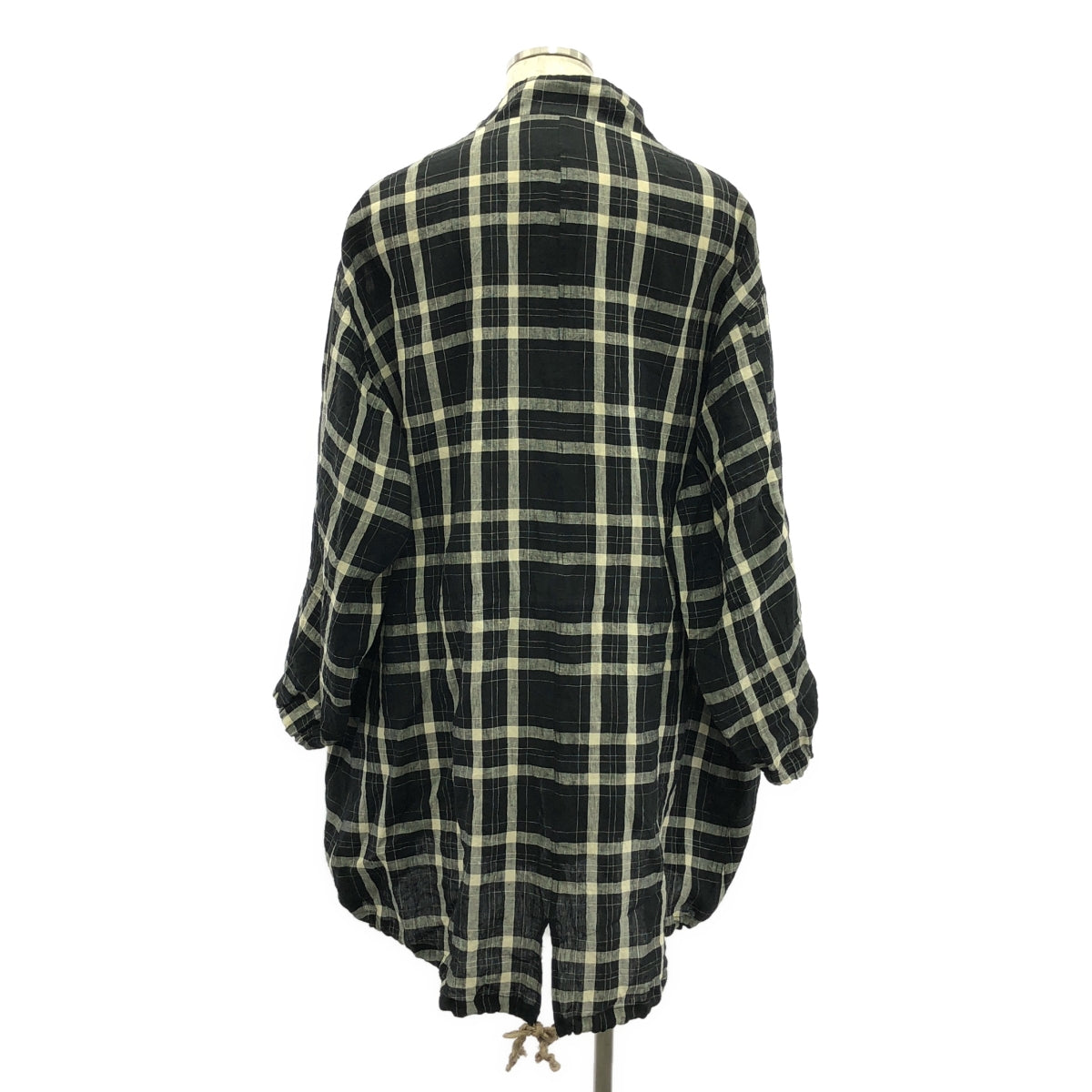 【美品】 ARCHIVIO J.M.Ribot / アルキビオジェイエムリボット | 2024SS | PK01/CK ドローストリング オーバーコート | 46 | black /white /gray | メンズ