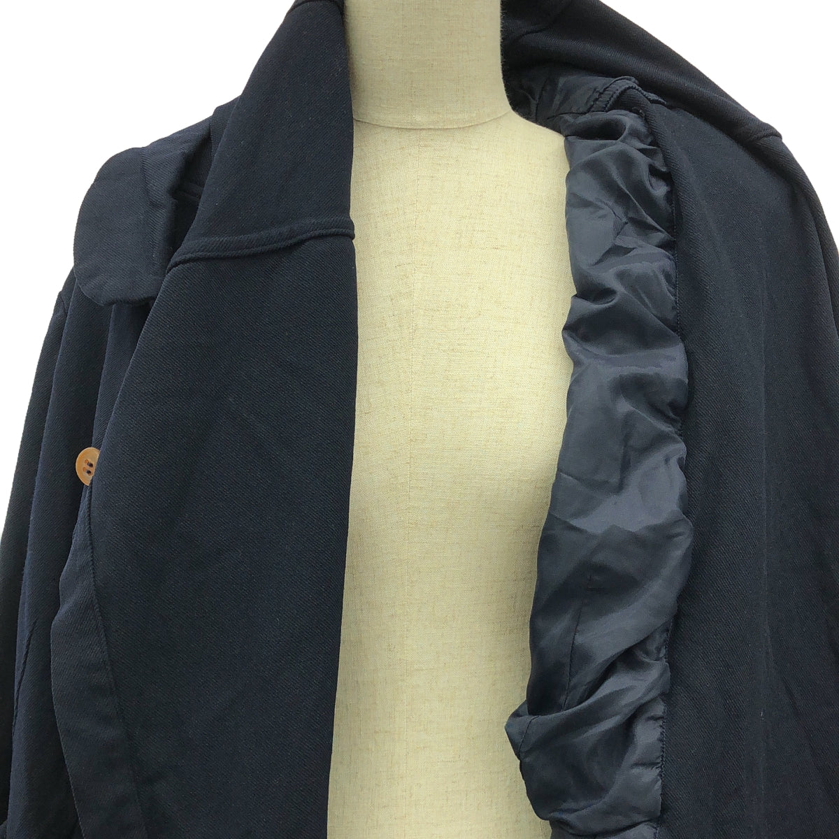 COMME des GARCONS COMME des GARCONS / コムコム | 2012AW | ポリエステル 縮絨 コート フーディ / 裏地付き | S | ネイビー | レディース