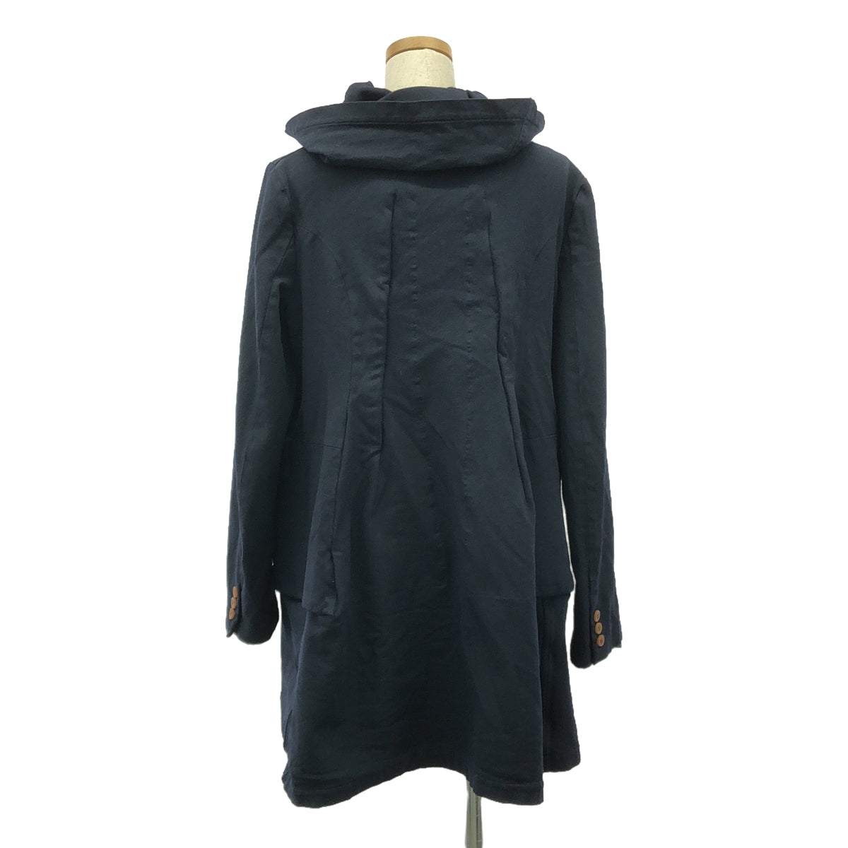 COMME des GARCONS COMME des GARCONS / コムコム | 2012AW | ポリエステル 縮絨 コート フーディ / 裏地付き | S | ネイビー | レディース