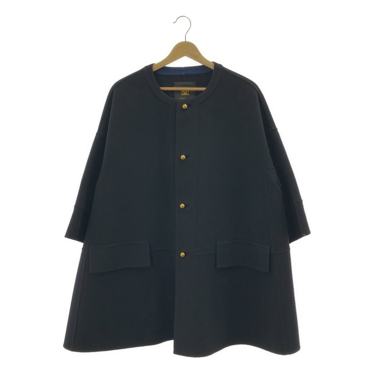 【美品】Drawerドゥロワー テントラインノーカラー　コート　カシミヤ Drawer / ドゥロワー | ウール カシミヤ テントライン ノーカラー