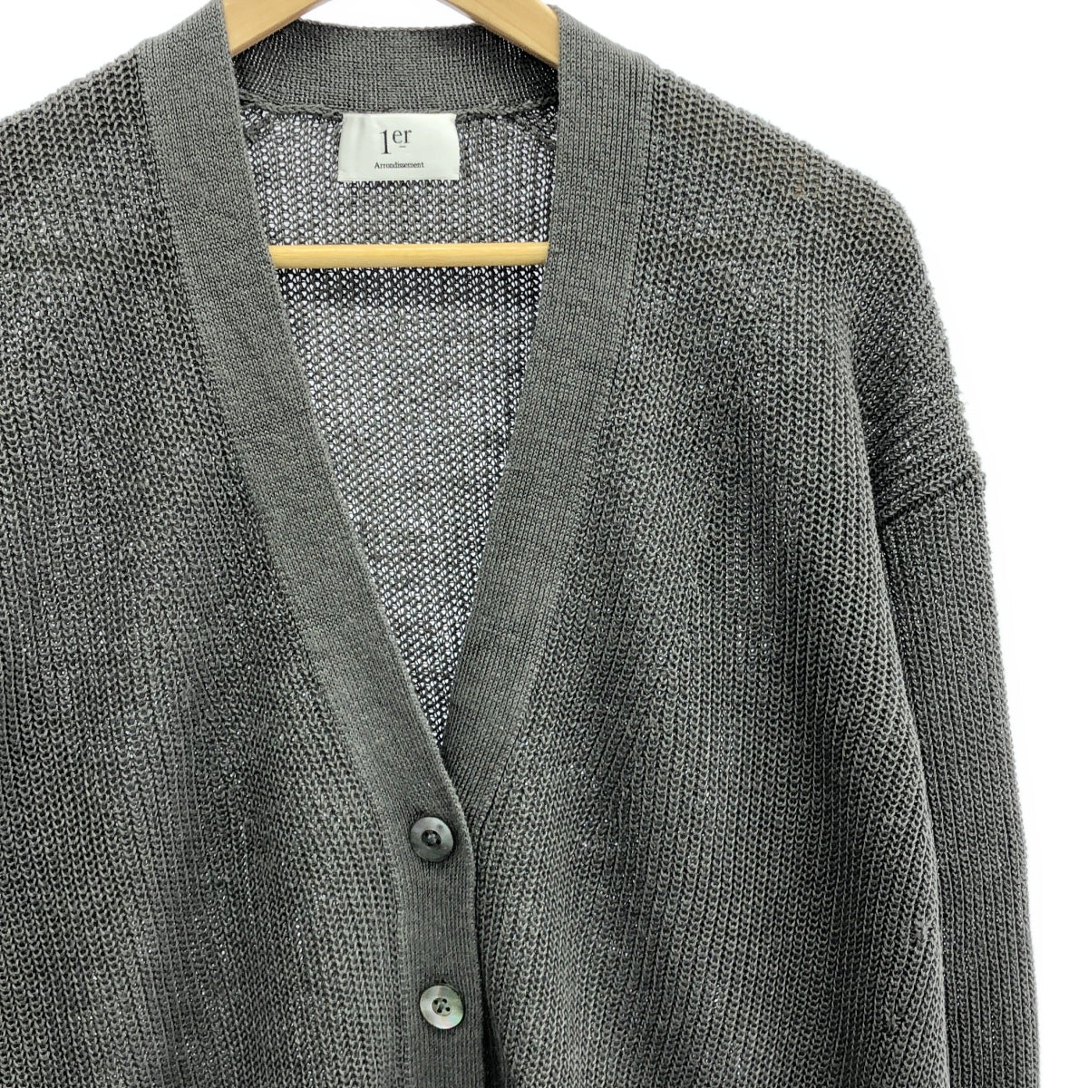 1er Arrondissement / プルミエアロンディスモン | 畦 リネン リラックス カーディガン | F | Mocha | レディース