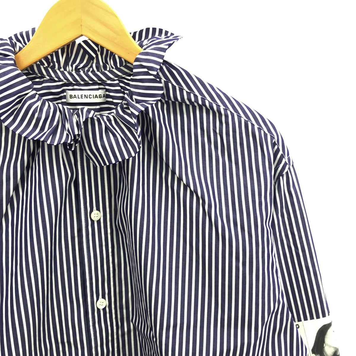 BALENCIAGA / バレンシアガ | stripe newspaper shirt ニュースペーパー ストライプ シャツ | ブルー/ホワイト | レディース
