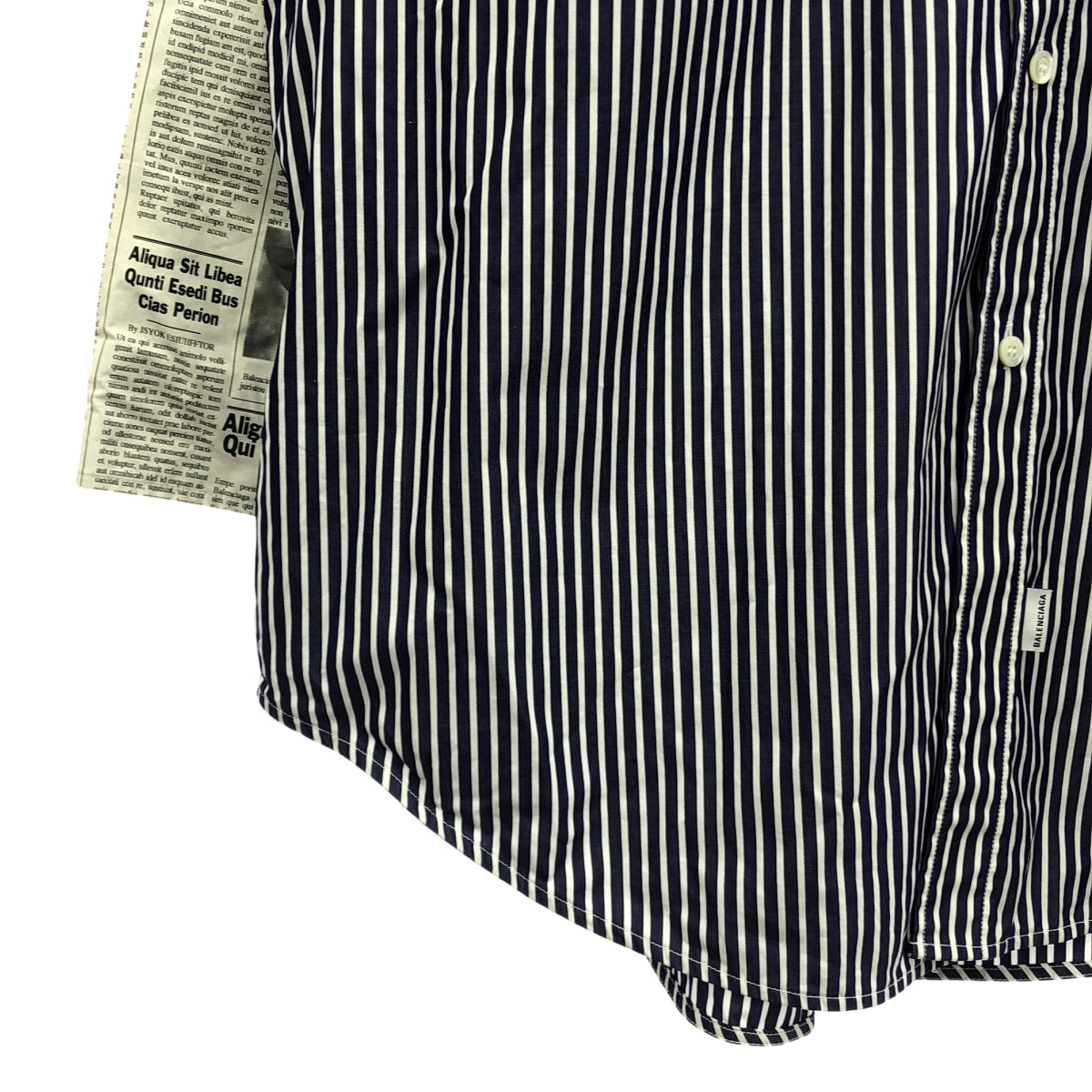 BALENCIAGA / バレンシアガ | stripe newspaper shirt ニュースペーパー ストライプ シャツ | ブルー/ホワイト | レディース