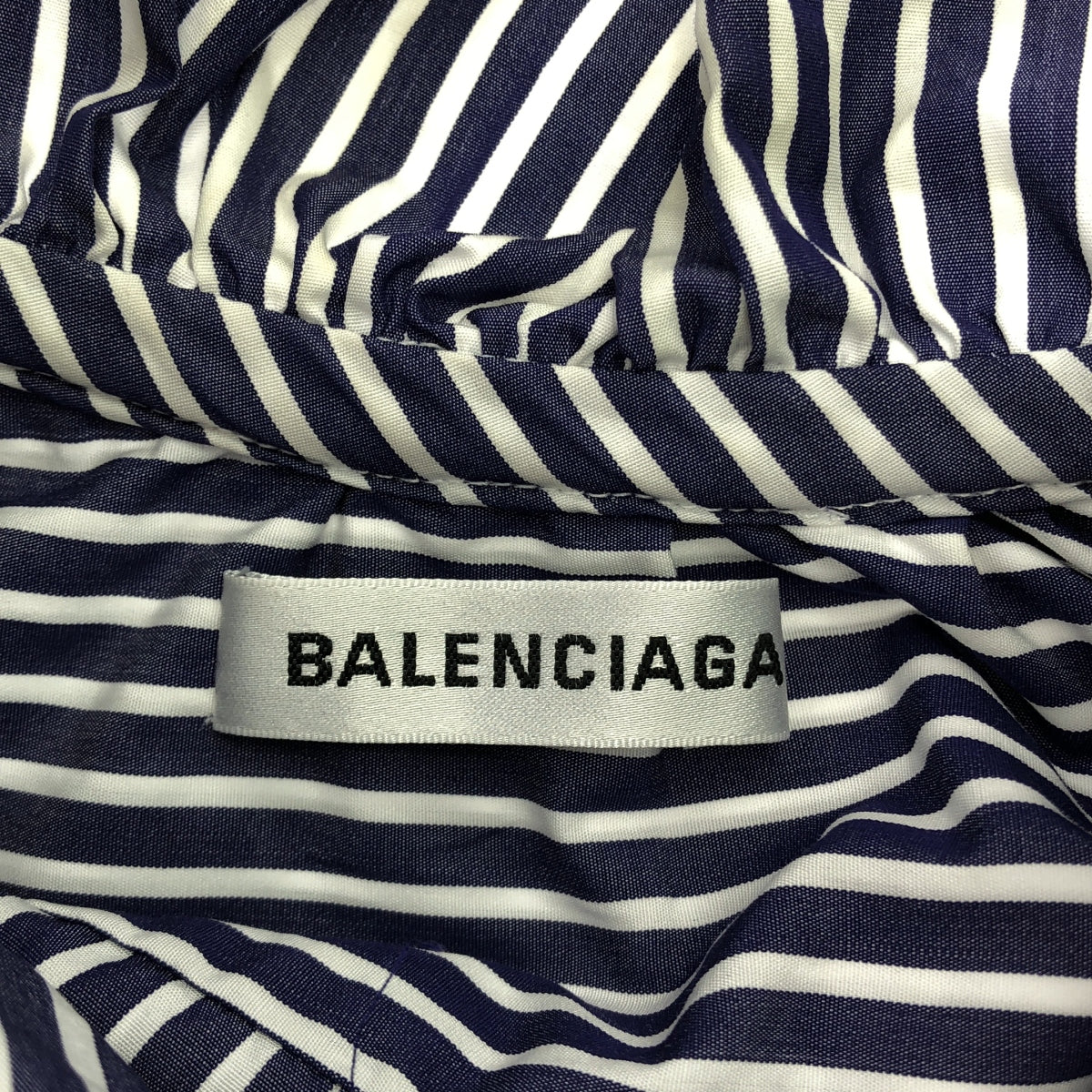 BALENCIAGA / バレンシアガ | stripe newspaper shirt ニュースペーパー ストライプ シャツ | ブルー/ホワイト | レディース