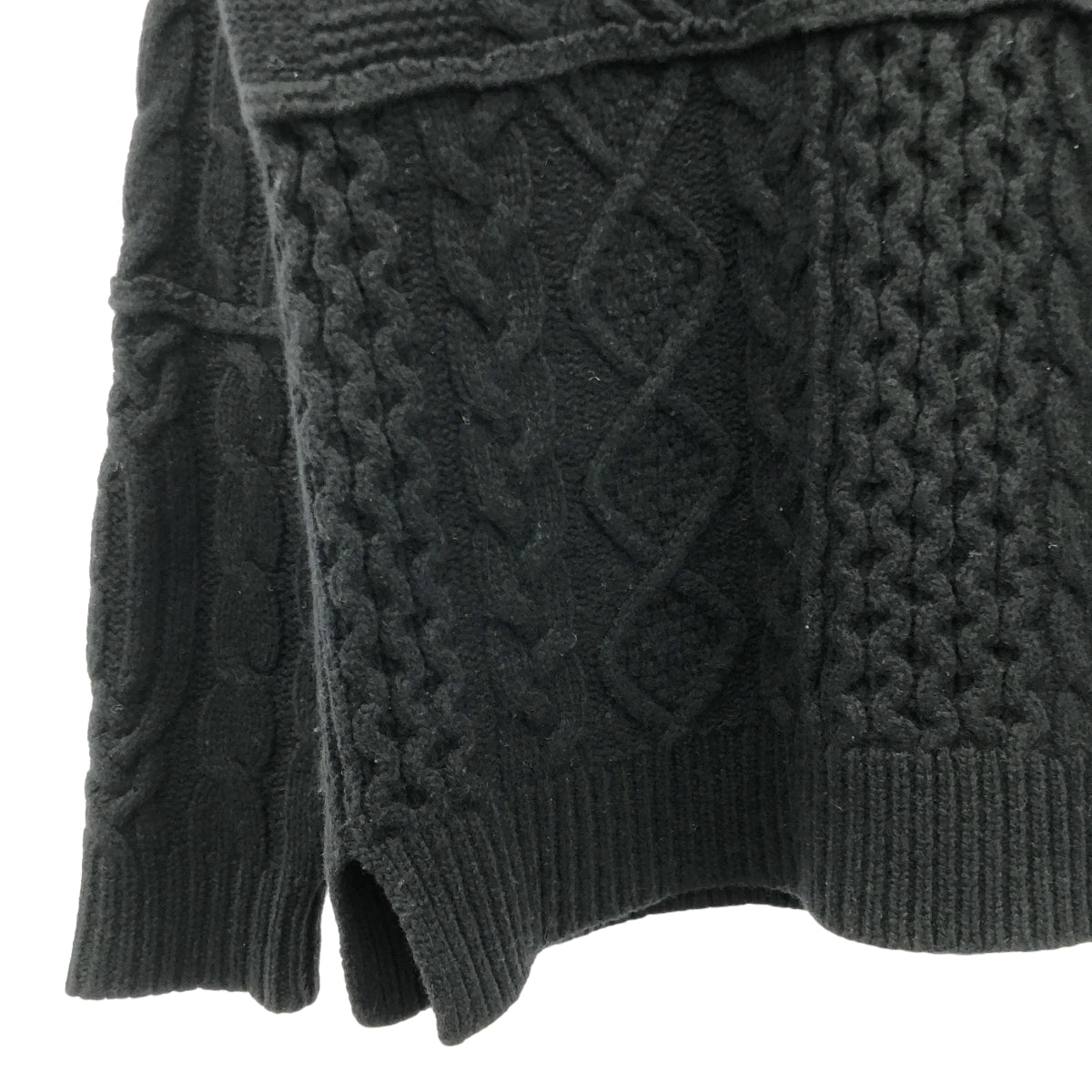 CLANE HOMME / クラネオム | PATCHWORK CABLE KNIT / パッチワーク ケーブル ニット プルオーバー | 1 | メンズ