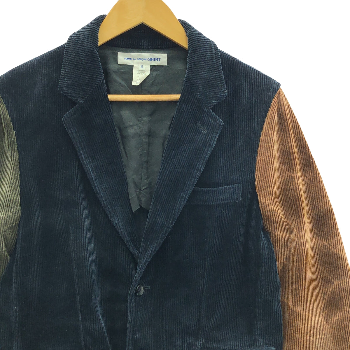 COMME des GARCONS SHIRT | 2023AW | CORDUROY PLAIN GARMENT TREATED JACKET | M | Dark Navy/Olive/Brown | Men's