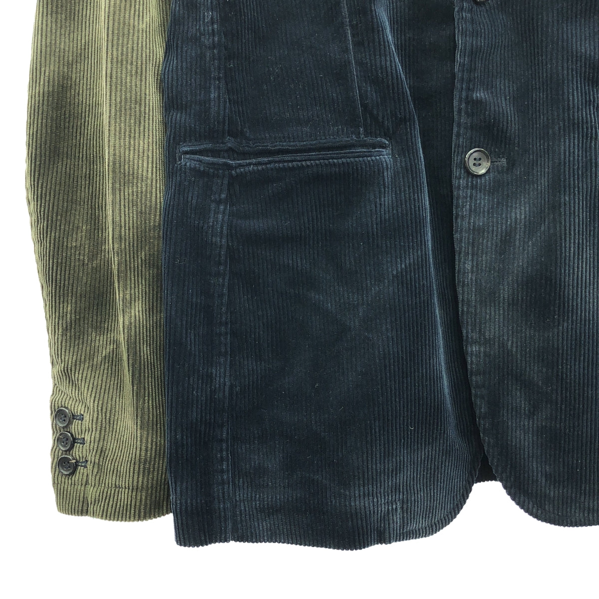 COMME des GARCONS SHIRT | 2023AW | CORDUROY PLAIN GARMENT TREATED JACKET | M | Dark Navy/Olive/Brown | Men's