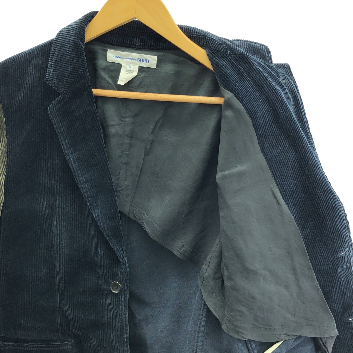 COMME des GARCONS SHIRT | 2023AW | CORDUROY PLAIN GARMENT TREATED JACKET | M | Dark Navy/Olive/Brown | Men's