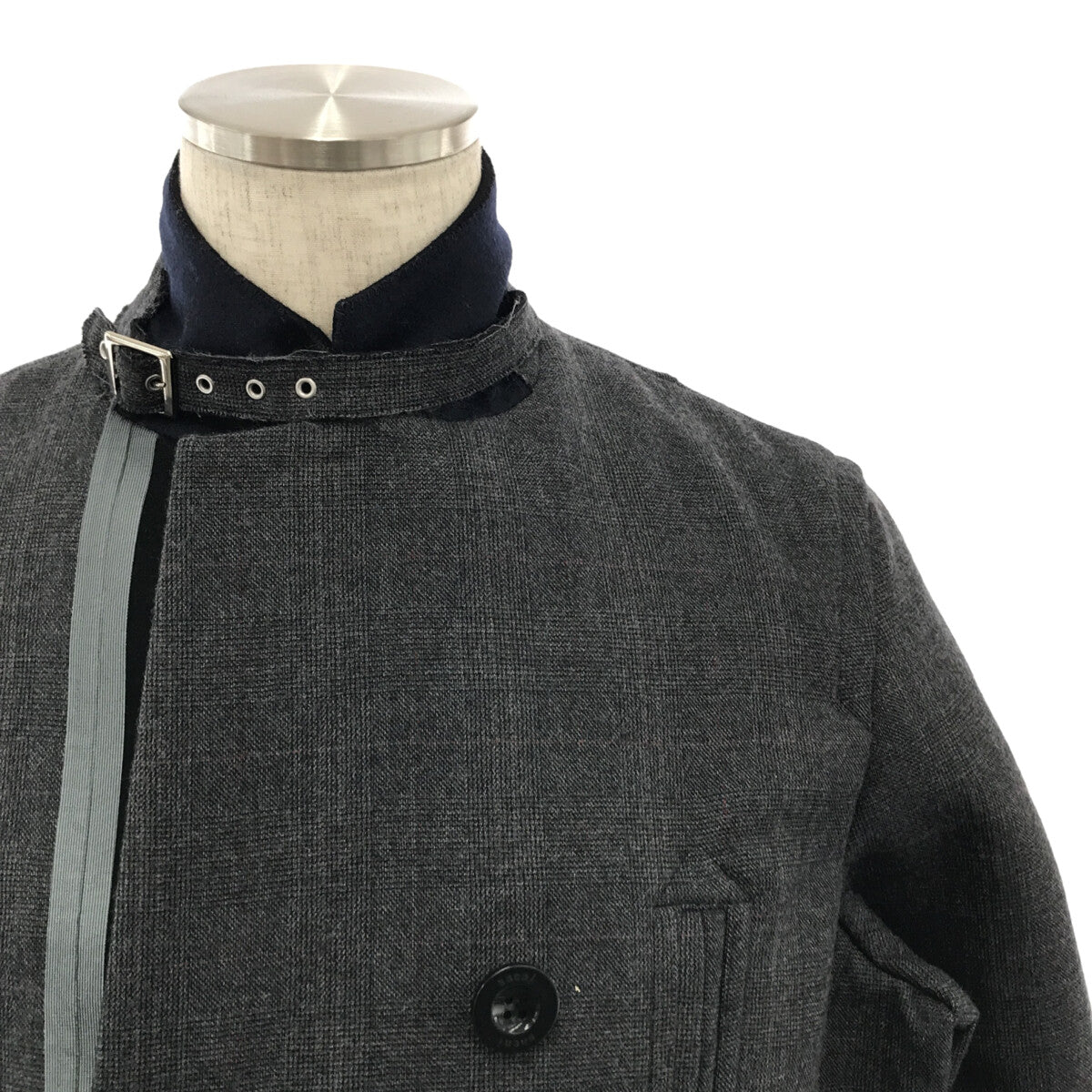 【미품】 sacai / 사카이 | 2022AW | CHECK BONDING JACKET / 단절 체크 본딩 재킷 | 1 | 회색 | 남성