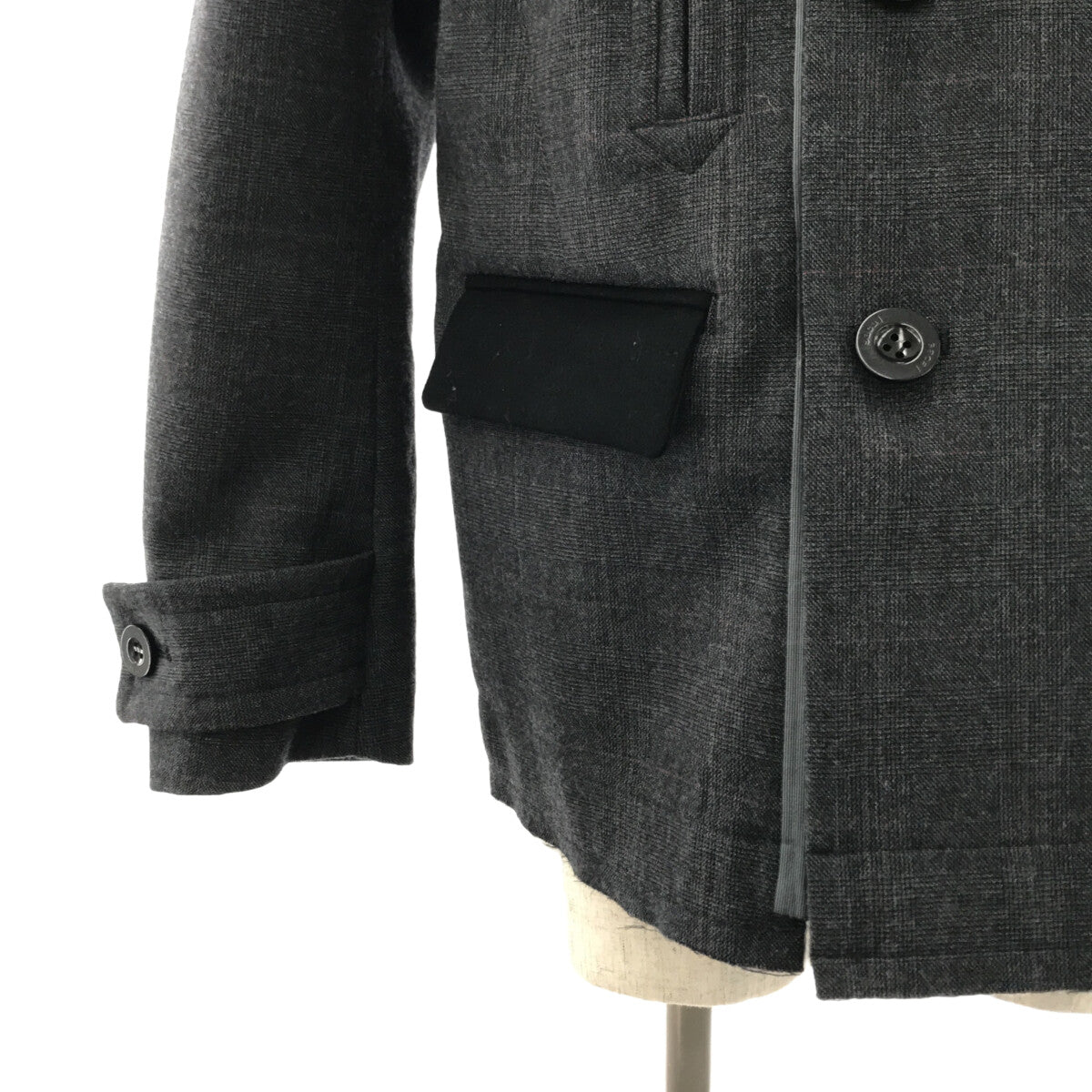 【미품】 sacai / 사카이 | 2022AW | CHECK BONDING JACKET / 단절 체크 본딩 재킷 | 1 | 회색 | 남성