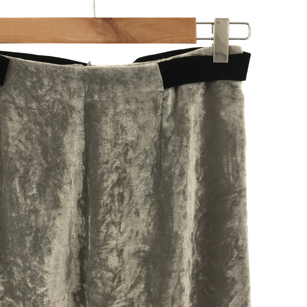 Rick Owens | Elastic Velvet Skirt | Size 38 | Silver | Women's