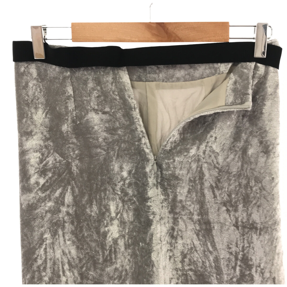 Rick Owens | Elastic Velvet Skirt | Size 38 | Silver | Women's