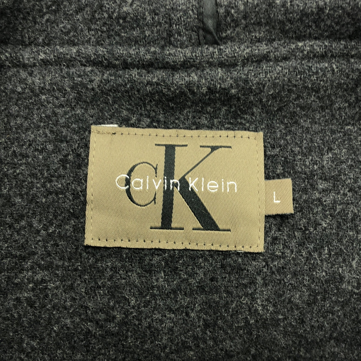 CALVIN KLEIN / Calvin Klein | CK / Wool Herringbone Duffle Coat Hoodie | L | Men's