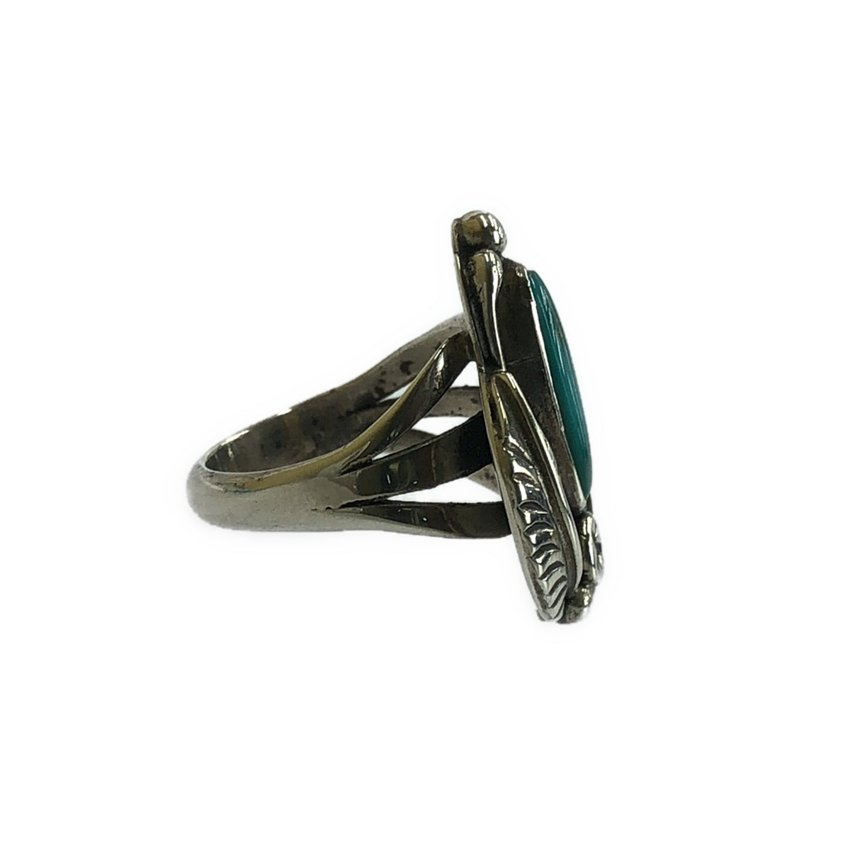 Indian Jewelry / インディアンジュエリー | turquoise stamped ring c.1980 / R.abeya リング | ターコイズ/シルバー | メンズ