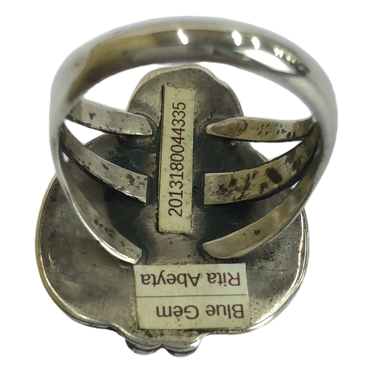 Indian Jewelry / インディアンジュエリー | turquoise stamped ring c.1980 / R.abeya リング | ターコイズ/シルバー | メンズ