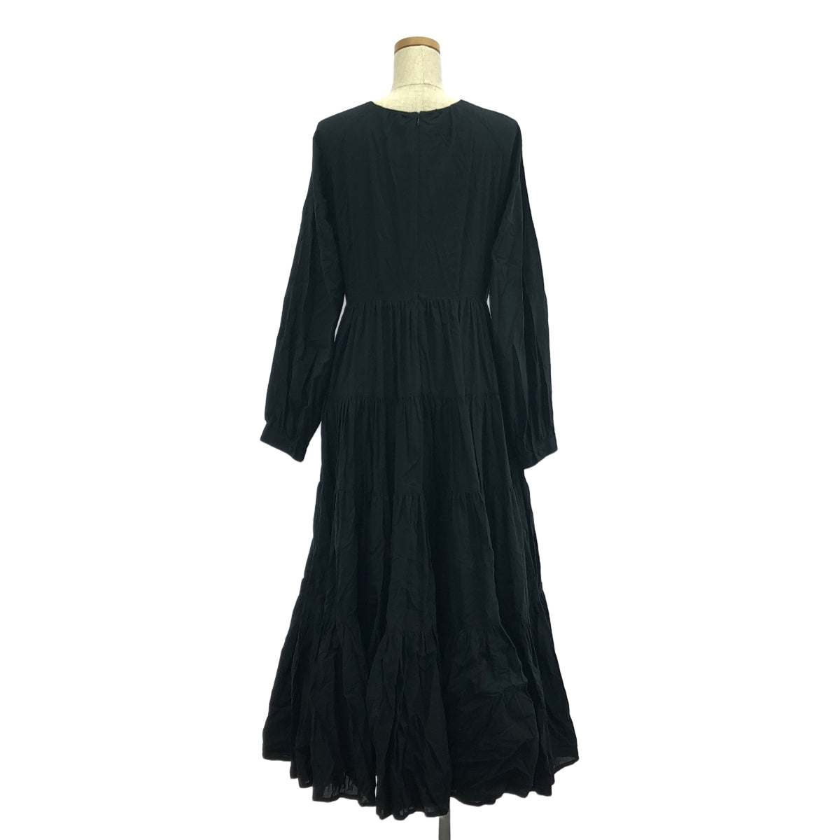foufou / フーフー | raglan sleeves tiered dress / ティアード ボリューム ドレス ワンピース | M+ | レディース