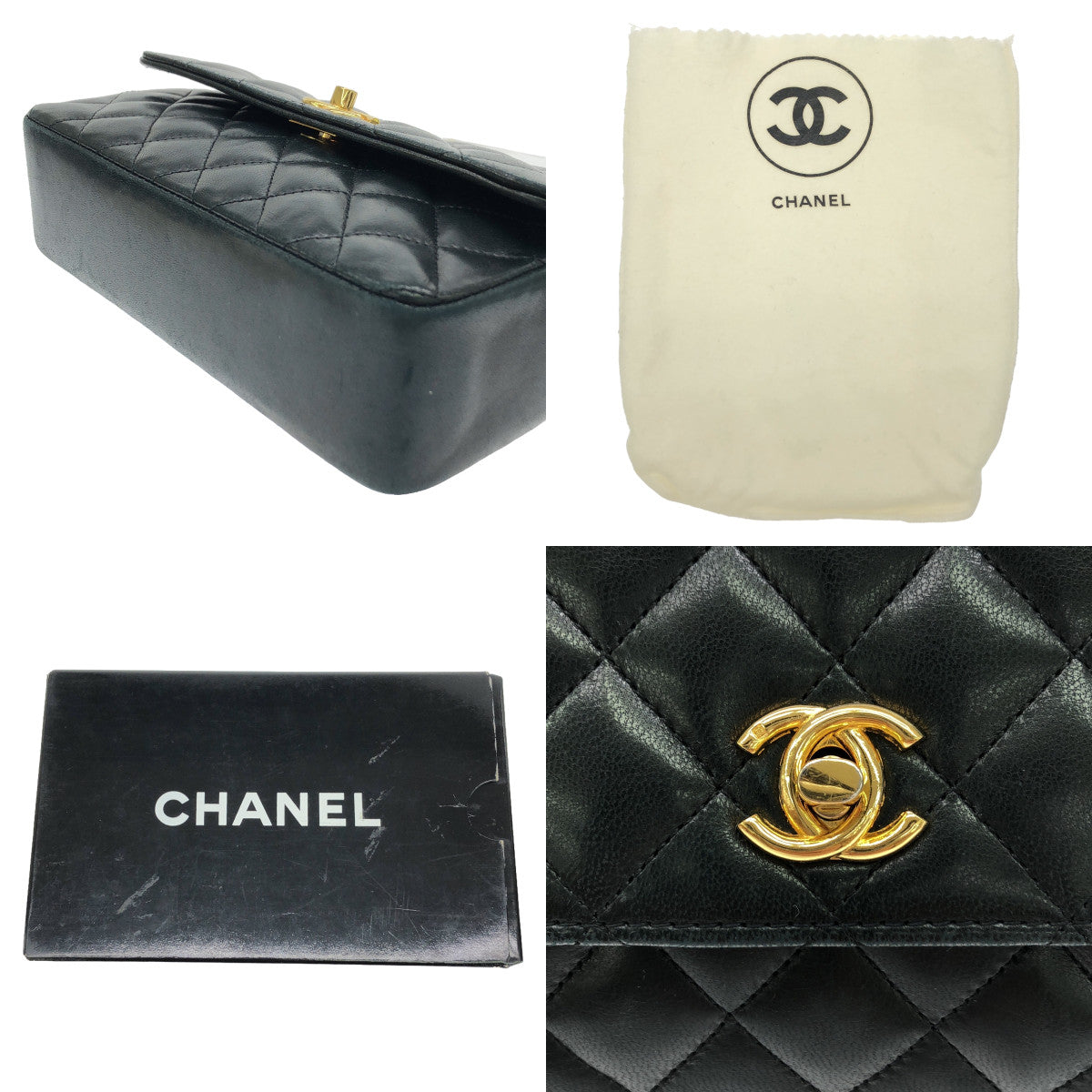 CHANEL / シャネル | レザー ミニ マトラッセ ココマーク ターンロック チェーン ショルダー バッグ | ブラック | レディース
