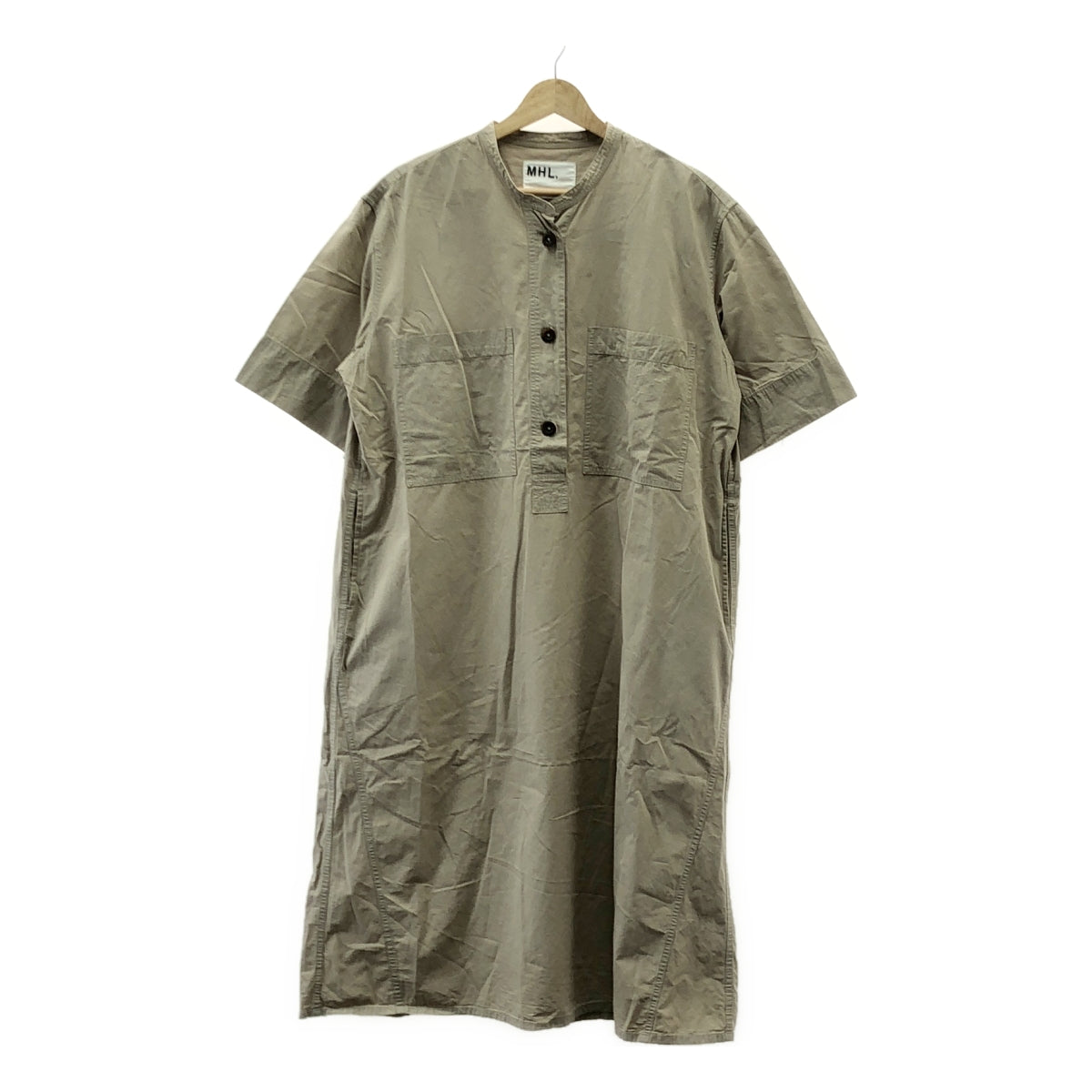 MHL. / MHL Margaret Howell | SANDED COTTON LINEN OP DRESS | 2 | Beige | Women's