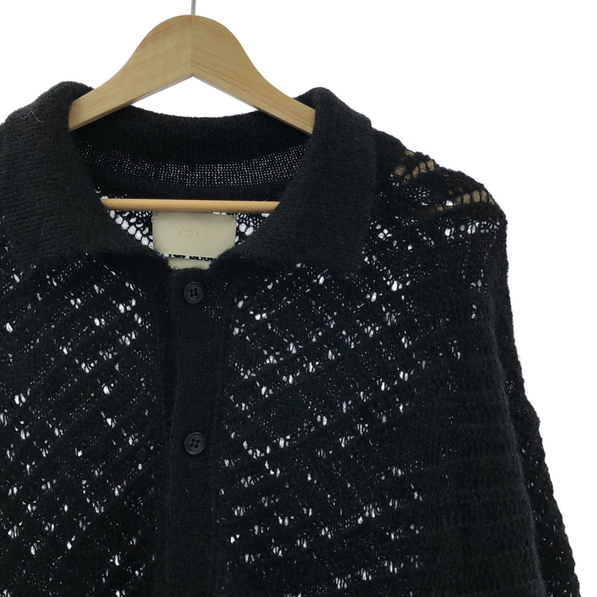 【美品】  YOKE / ヨーク | 2024SS | SILK MOHAIR BUTTONED CARGIGAN / モヘヤ シルク ニット カーディガン | 2 | ブラック | レディース