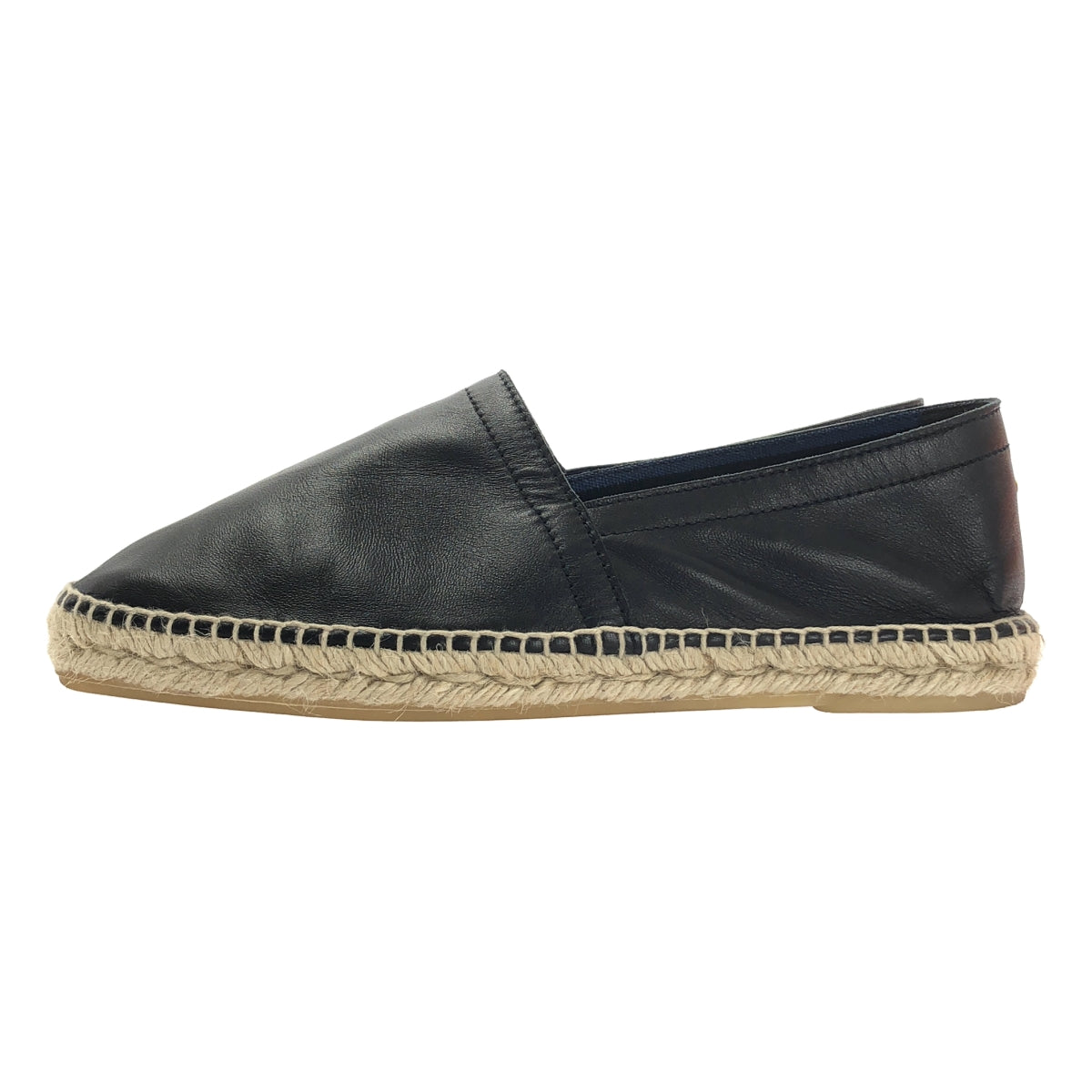 【미품】 Castaner / 카스타니에르 | PABLO 104 NEGRO / 에스파드리유 가죽 슬립온 신발 | 40 | 블랙 / 베이지 | 남성