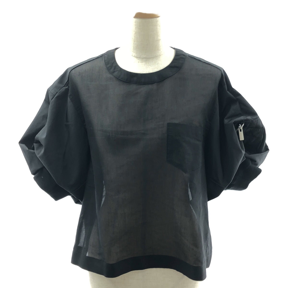 【送料関税込】sacai サカイ★ナイロン パフスリーブ Tシャツ ◇関税込◇*sacai* ナイロン×コットン パフスリーブ Tシャツ