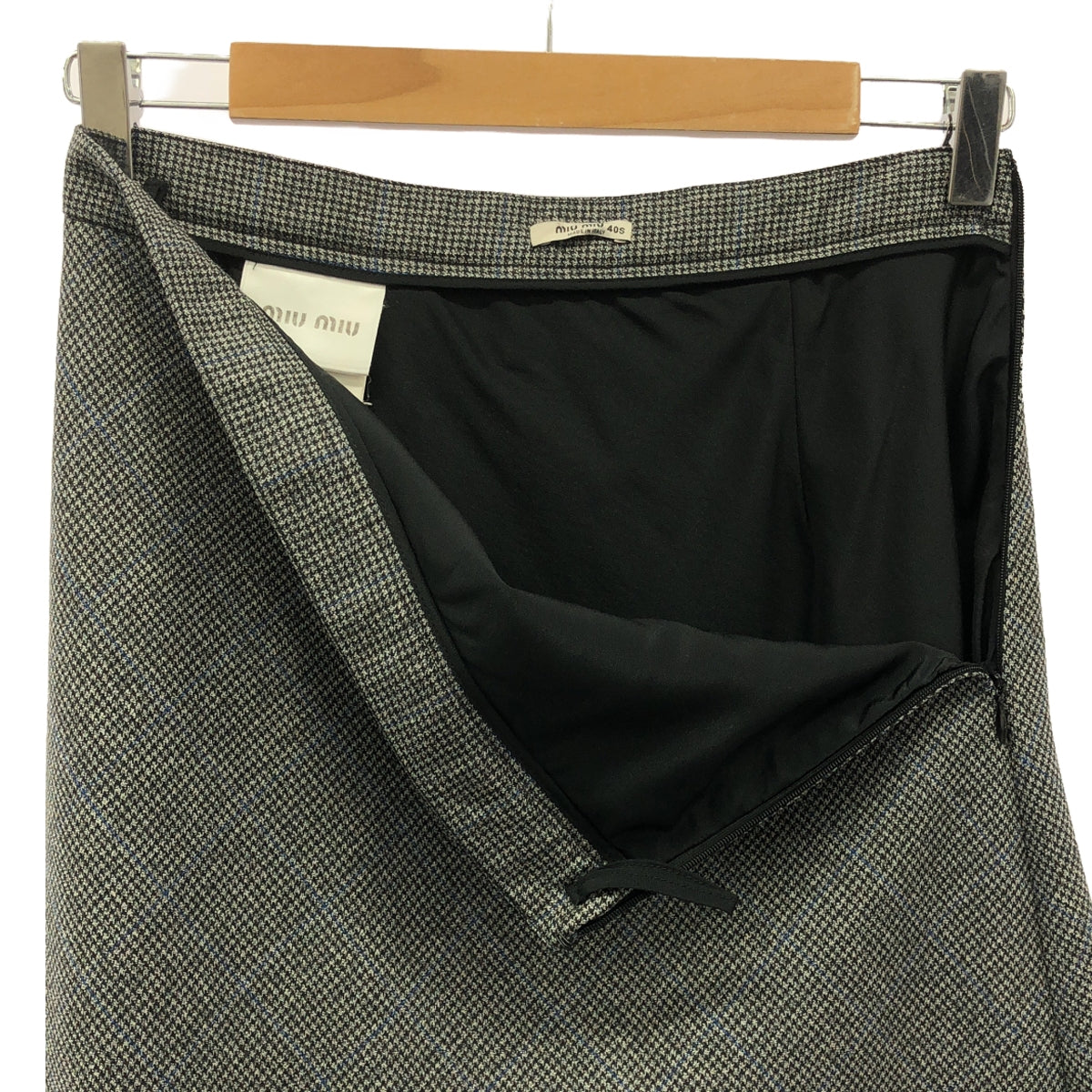 miu miu / 뮤 뮤 | 글렌 체크 레이스 롱 스커트 | 40S | 여성