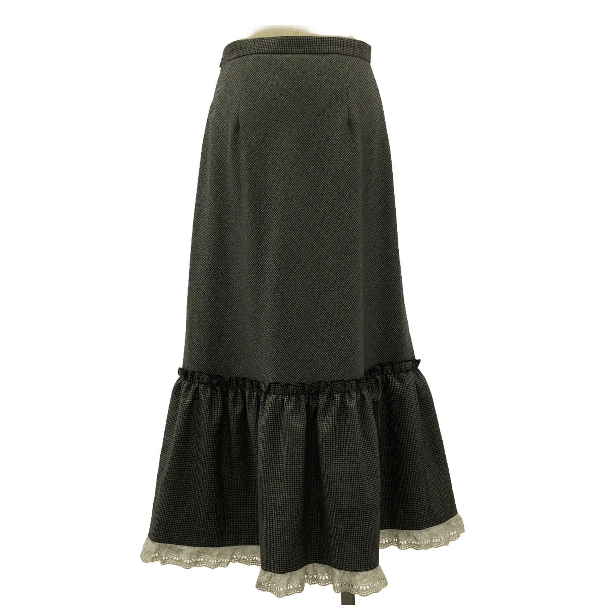 miu miu / 뮤 뮤 | 글렌 체크 레이스 롱 스커트 | 40S | 여성