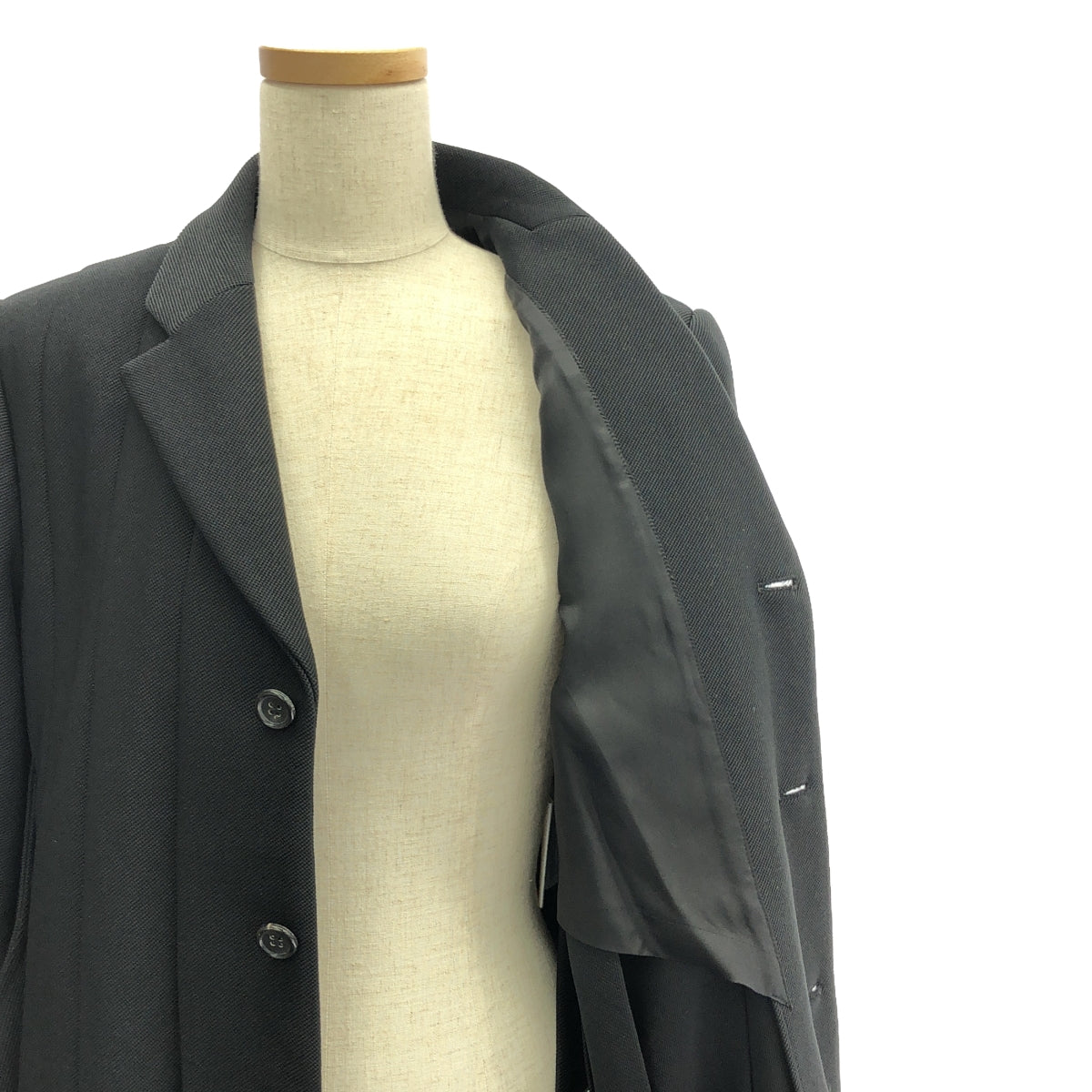 COMME des GARCONS COMME des GARCONS / コムコム | 2021AW | ベルト付 デザイン コート | S | ブラック | レディース