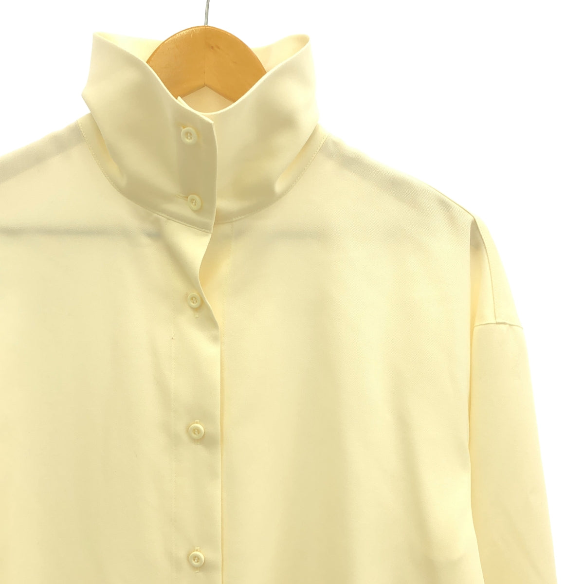 【美品】 CABaN / キャバン | ウールツイル ハイネックロングシャツ | S | アイボリー | レディース