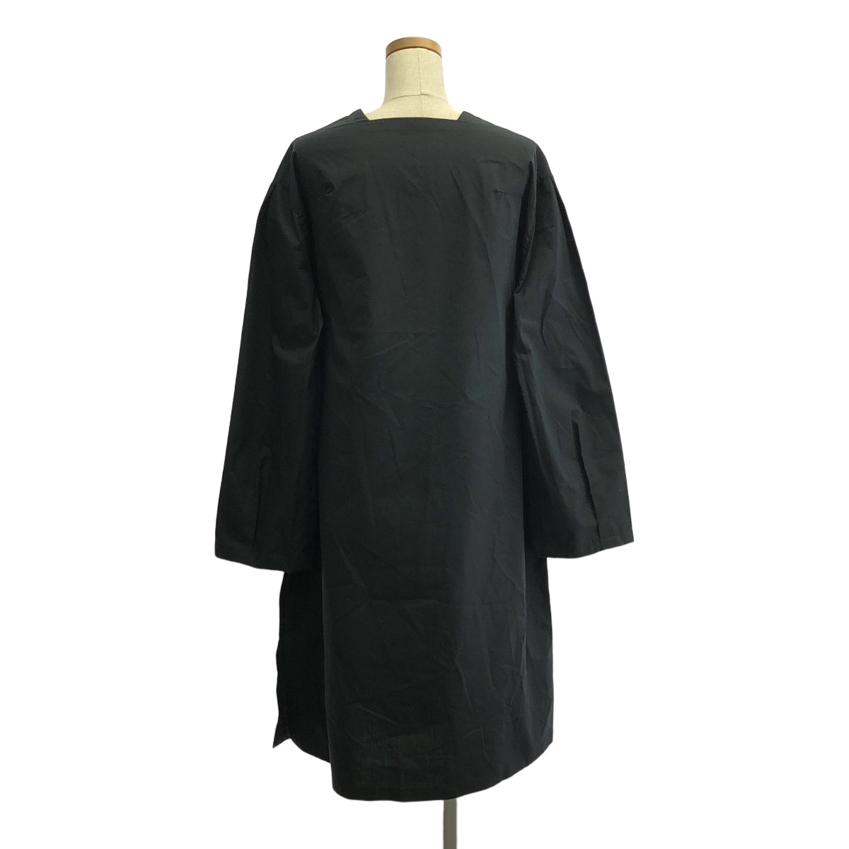 THE HINOKI / ザヒノキ | オーガニック コットン ポプリン スクエアネック ドレス ワンピース | 1 | ブラック | レディース