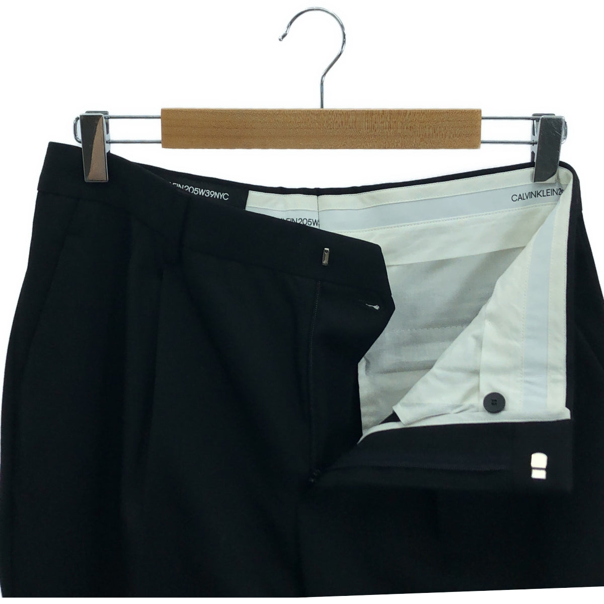 CALVIN KLEIN 205W39NYC / カルバンクライン 205ダブリュー39エヌワイシー | 2019SS | ラフシモンズ期 ウール スラックス | 36 | ブラック | メンズ