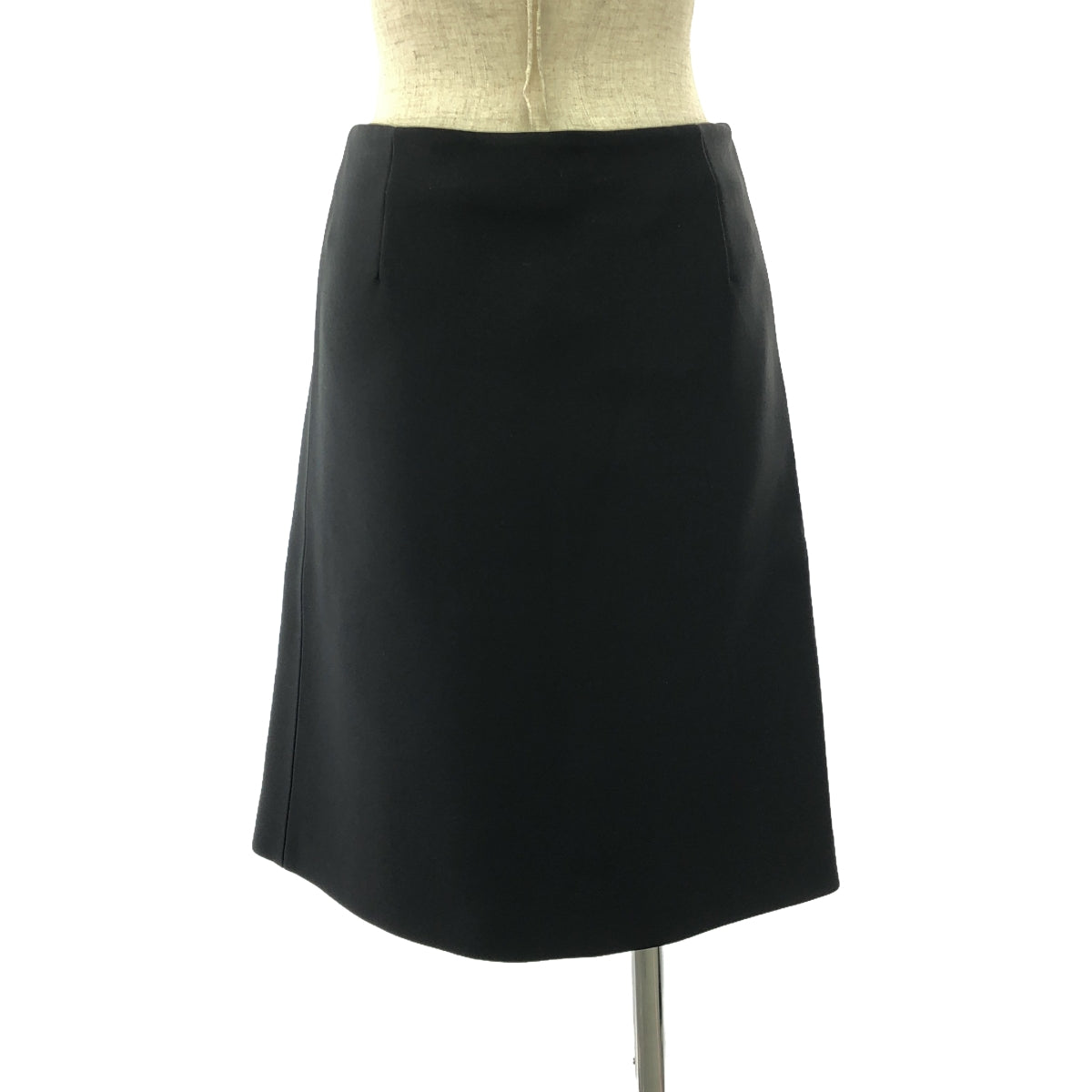 【美品】  miu miu / ミュウミュウ | 2023SS | フロントロゴ ラップ スカート / 総裏地 | 40 | ブラック | レディース