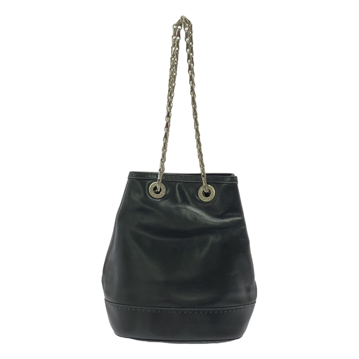 CELINE / セリーヌ | オールドセリーヌ サークルロゴ レザー チェーンショルダーバッグ | ブラック | レディース