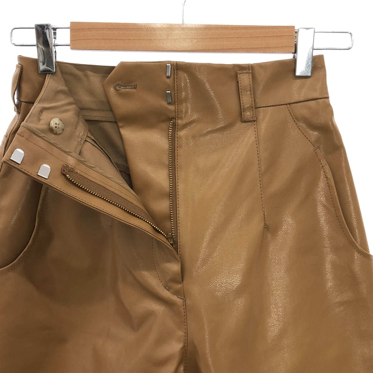 【新品】  Mame Kurogouchi / マメクロゴウチ | 2024SS | Coated Cotton Gabardine Wide Trousers ギャバジン パンツ | 1 | ベージュ | レディース