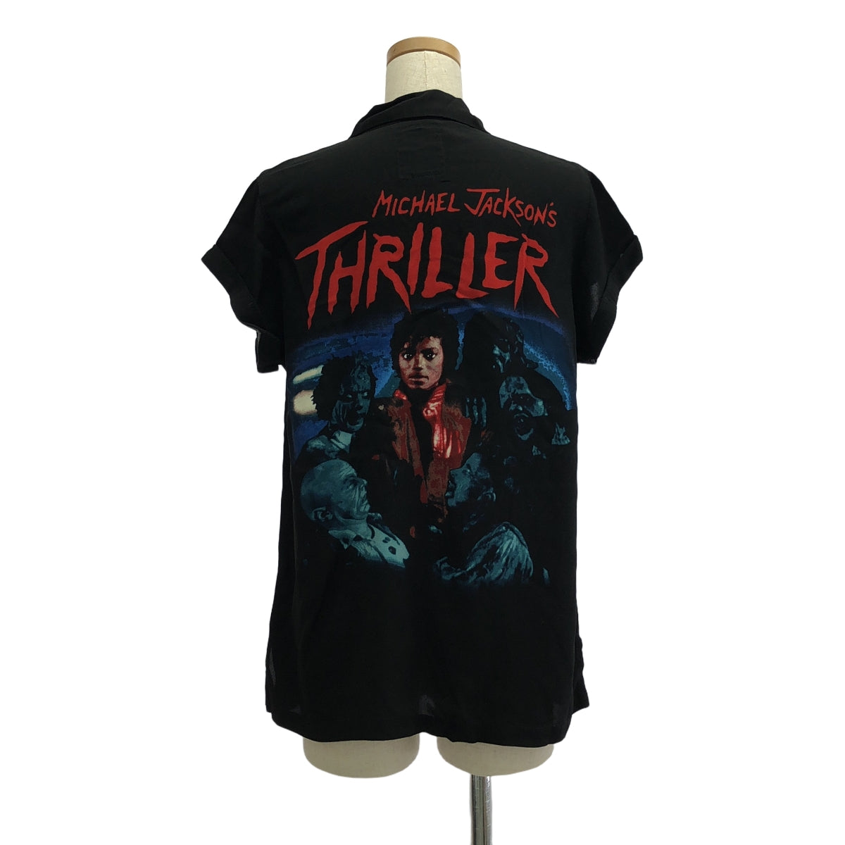 HYSTERIC GLAMOUR / Hysteric Glamour | × MICHAEL JACKSON / THRILLER / Rayon back print open collar shirt | M | Men's