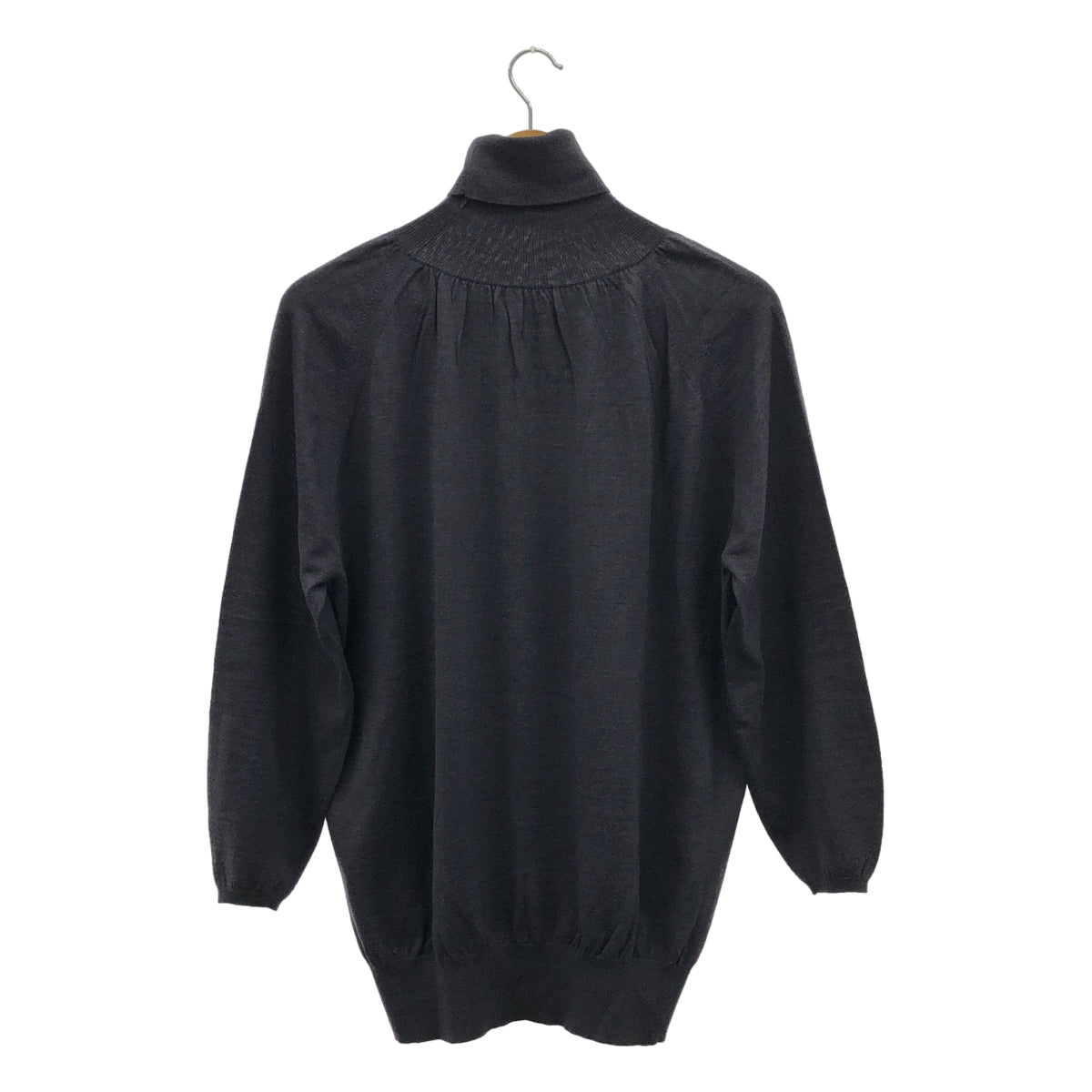 抽屜 | 18G 褶皺高領針織衫 | 炭灰色 | 女款