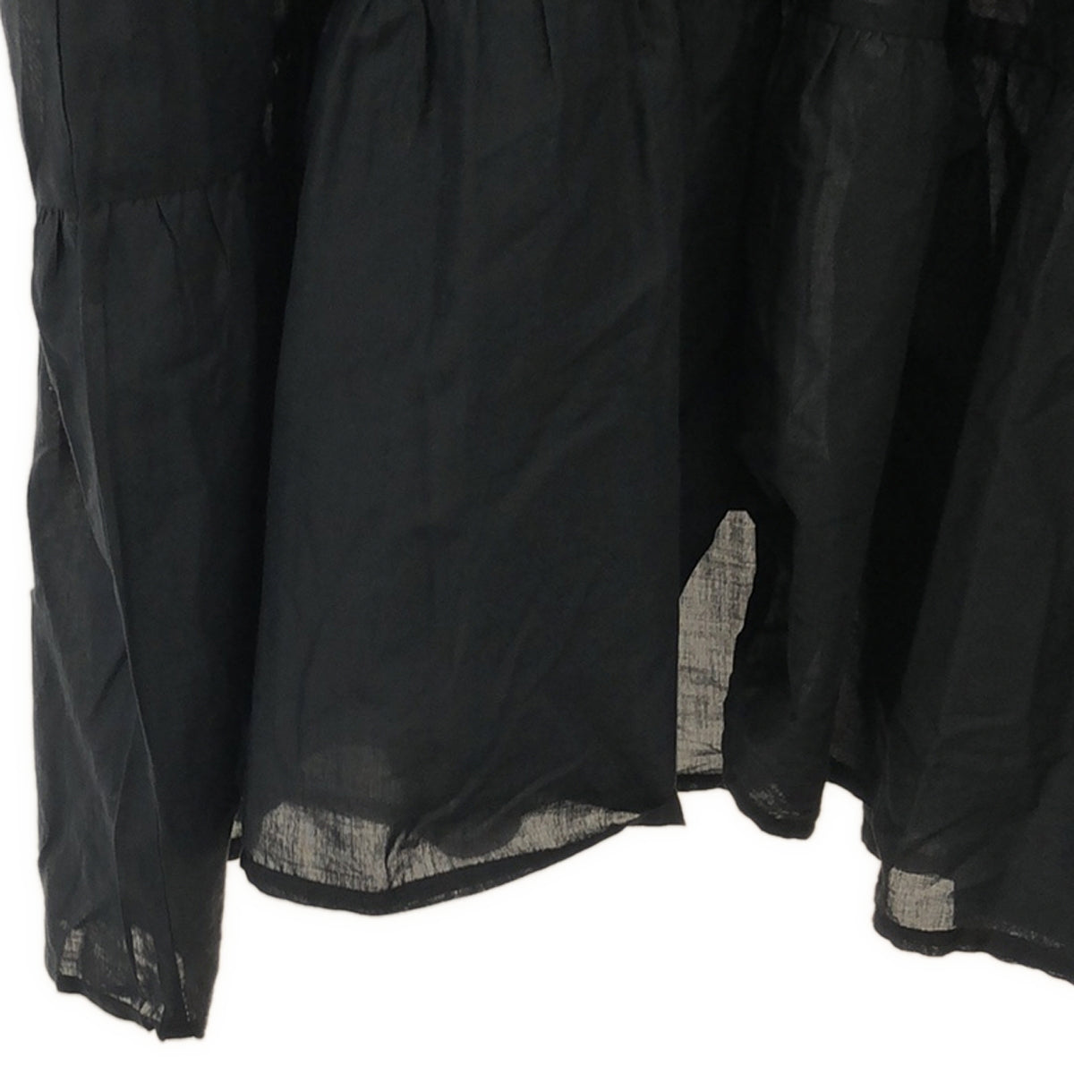 【美品】  MERLETTE / マーレット | NES DRESS コットン ギャザー ティアード ワンピース | S | ブラック | レディース