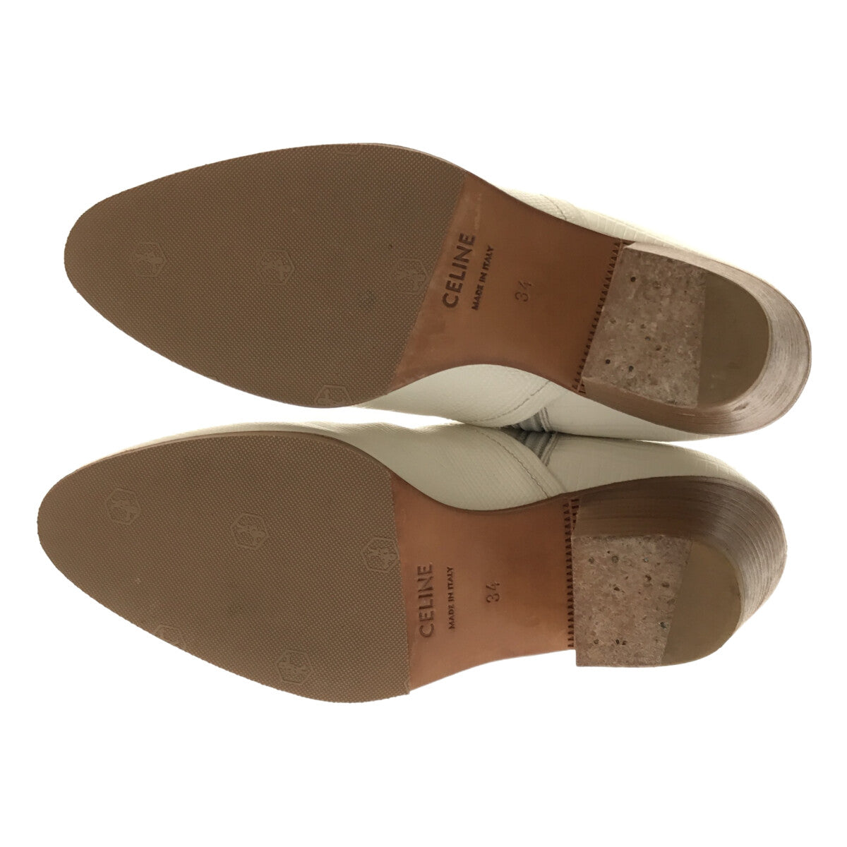 席琳 |鱷魚壓紋短靴 |尺寸 34 |白色 |女性的